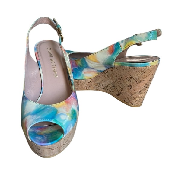 STUART WEITZMAN
Jean Patent Leather Slingback Wedge Sandals - Picture 4 of 10